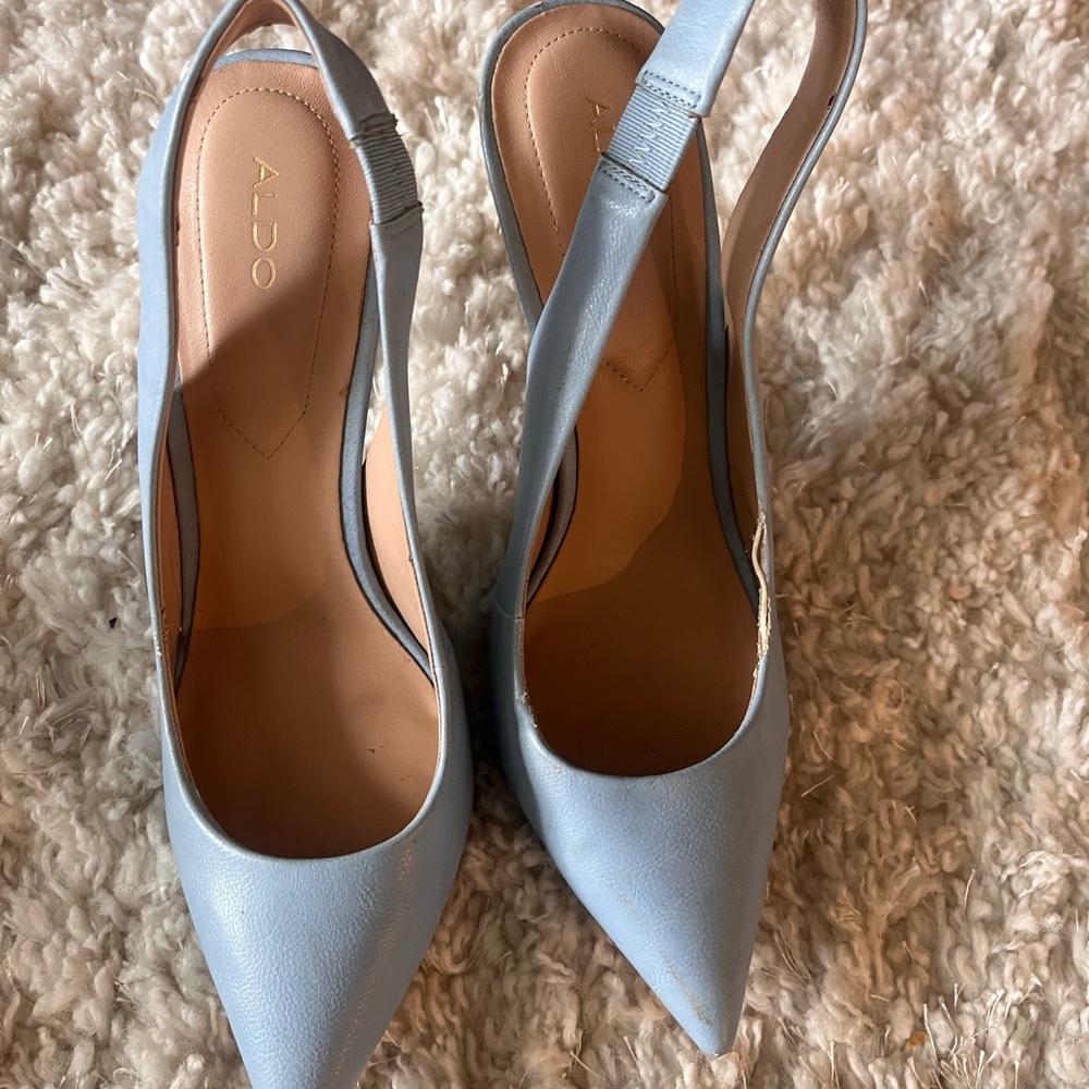 Aldo Blue Slingback Heels with Pointed Toe